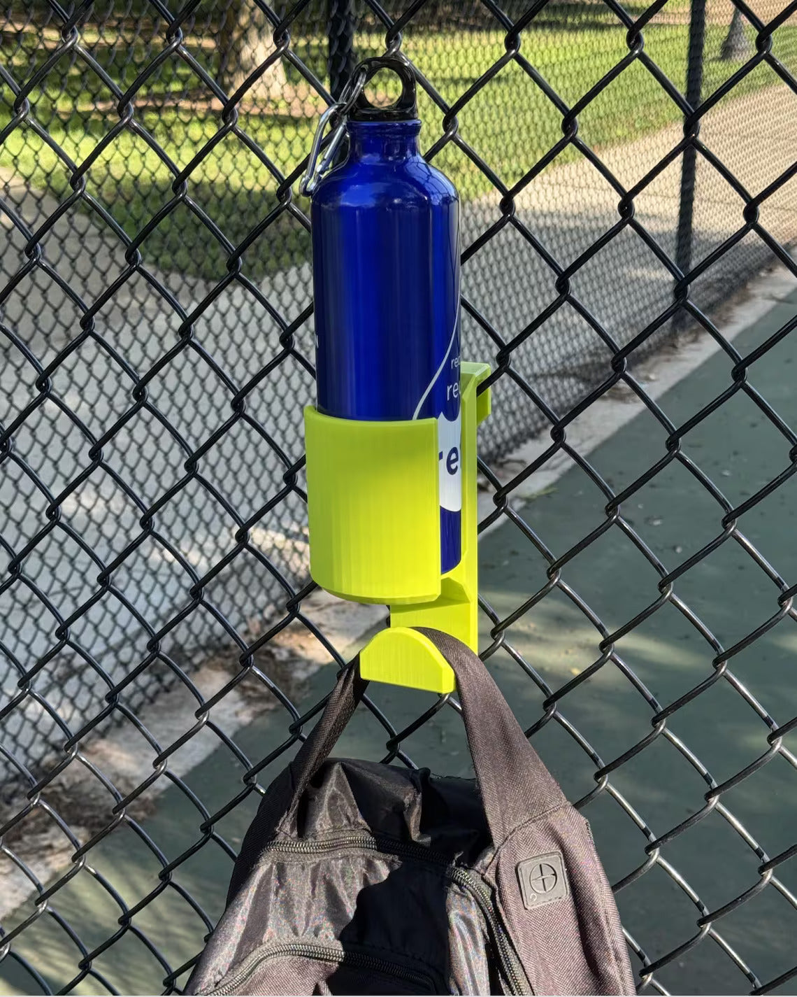 Bottle Holder with Hook for Chain Link fence