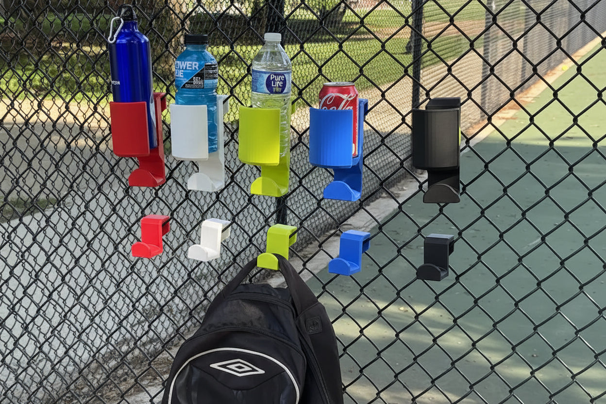 Bottle Holder with Hook for Chain Link fence